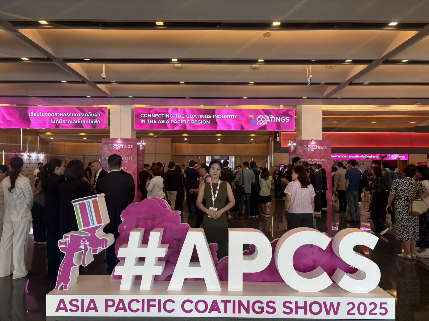 Qingdao Pengyu representative at Asia Pacific Coatings Show 2025